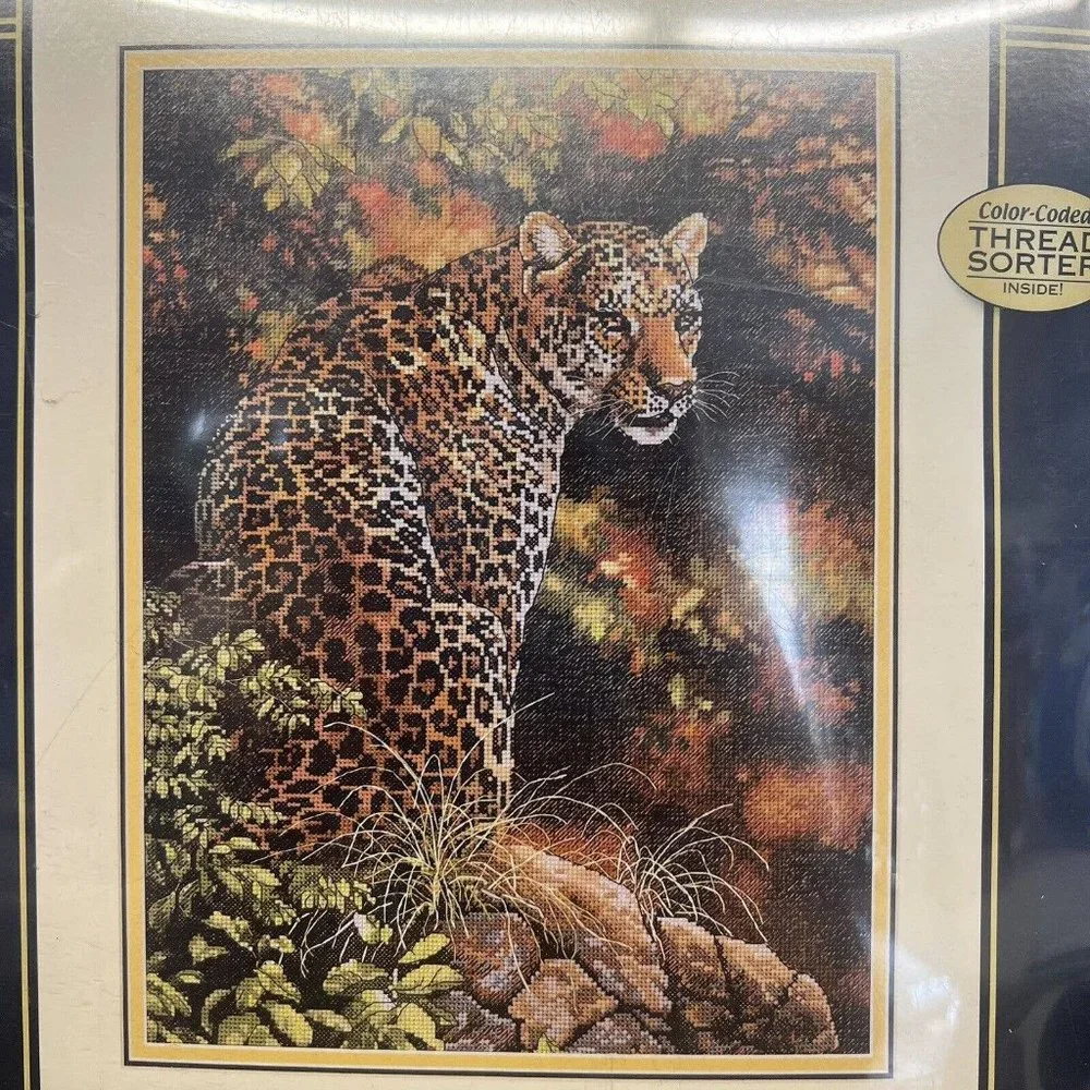 NEW Dimensions GOLD COLLECTION‎ Leopard's Gaze Cross Stitch Kit #35209